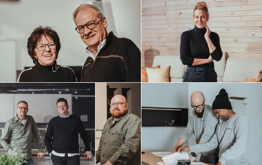Das Team von Möbel Erfurth in Collage angeordnet